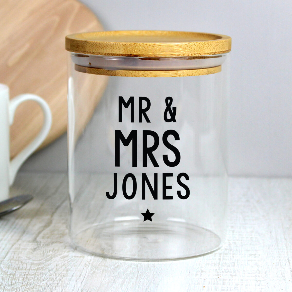 Personalised Free Text Glass Jar with Bamboo Lid - Image 7