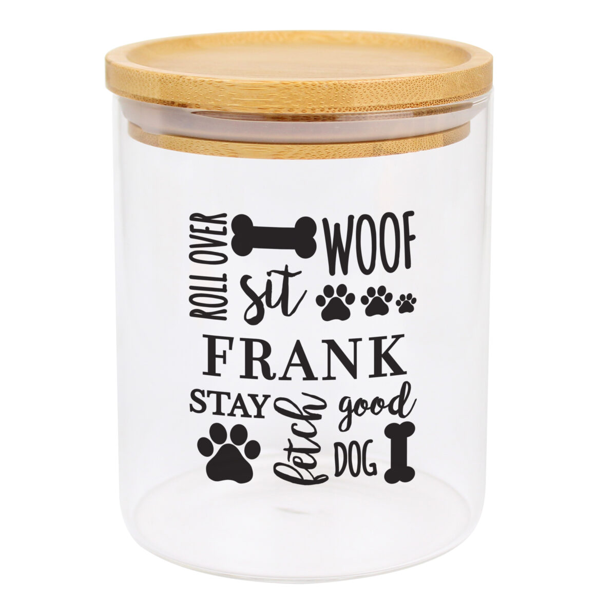 Personalised Glass Dog Treat Jar with Bamboo Lid - Image 4