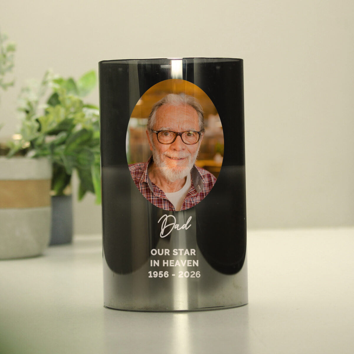 Personalised Photo Upload Smoked Glass LED Candle - Image 7