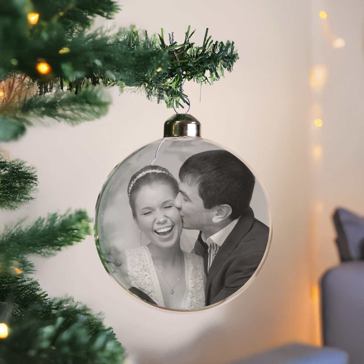 Personalised Photo Upload Glass Bauble - Image 3