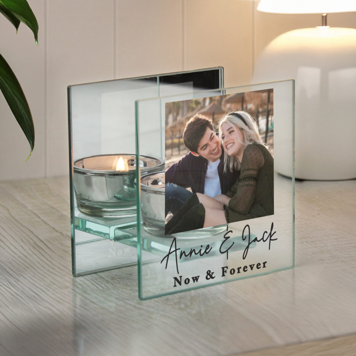 Personalised Photo Upload Mirrored Glass Tealight Holder - Image 2