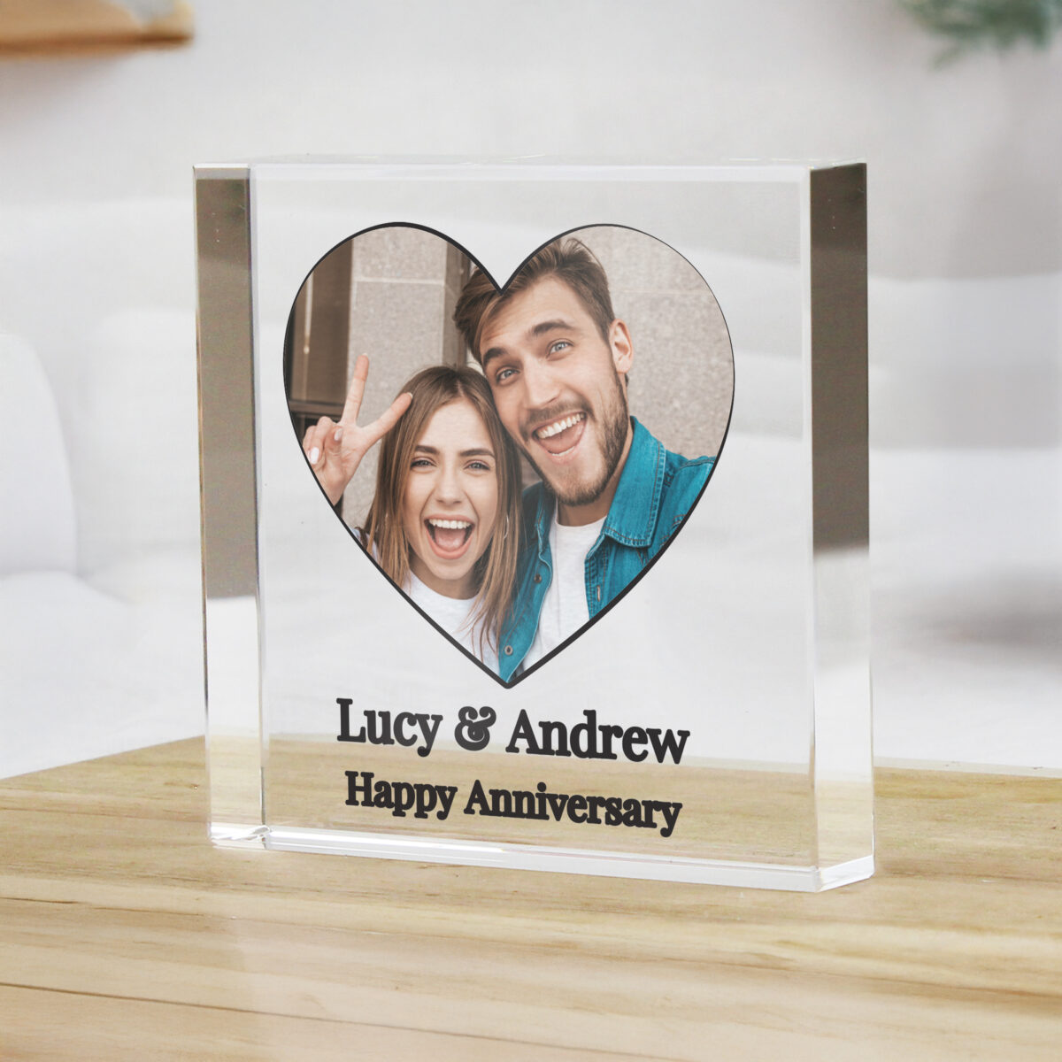 Personalised Heart Photo Upload Small Glass Ornament - Image 2