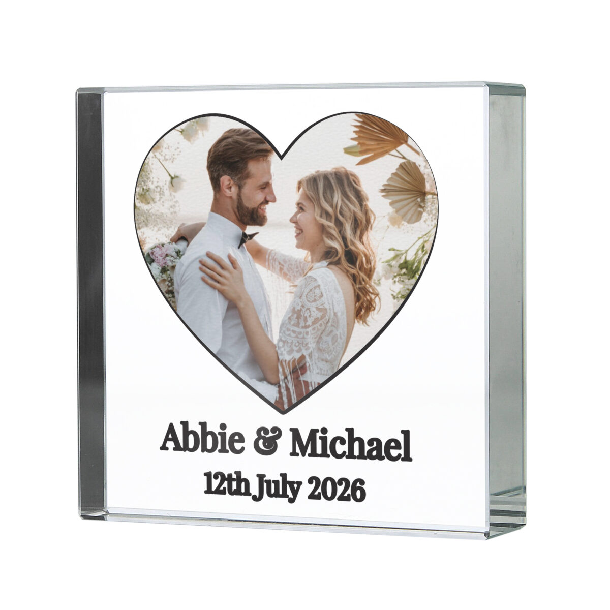 Personalised Heart Photo Upload Small Glass Ornament - Image 3
