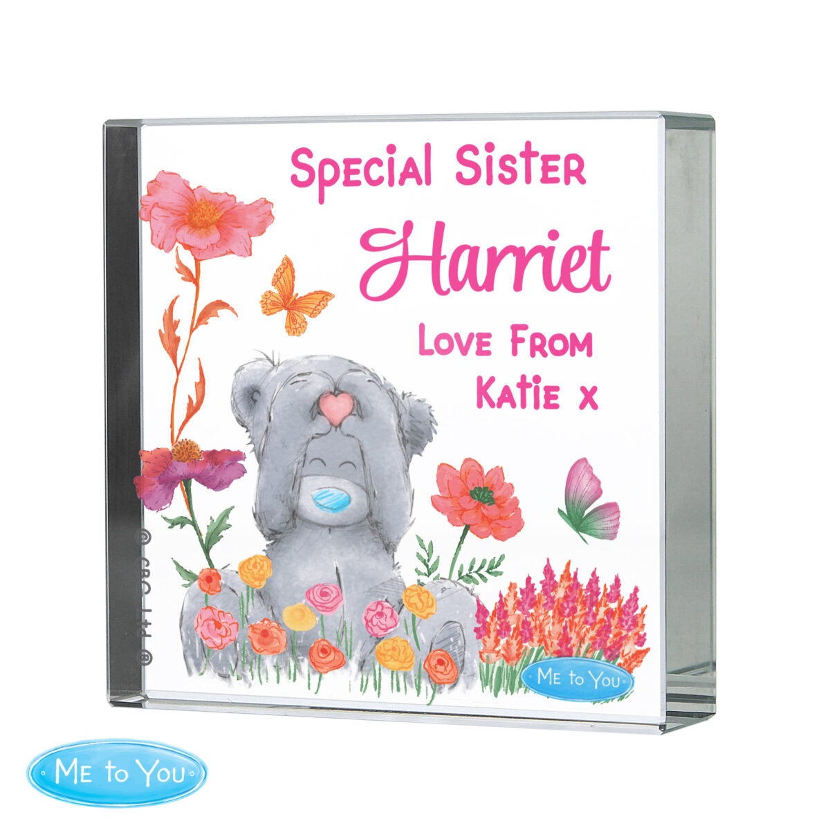 Personalised Me to You Flowery Glass Ornament - Image 4